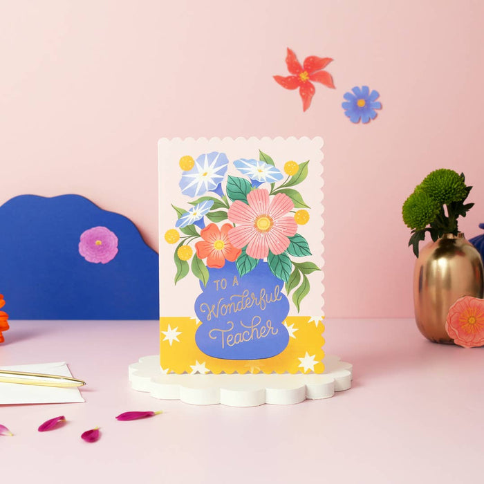 Wonderful Teacher Vase Card