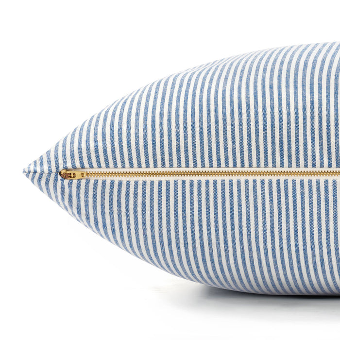 Lake Blue Stripe Dog Bed: Memory Foam / Medium
