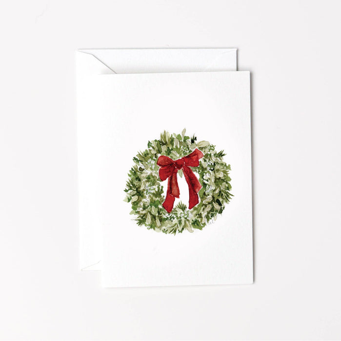 Red Bow Wreath Mini Card