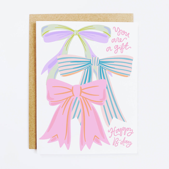 Gift Bow Birthday Card