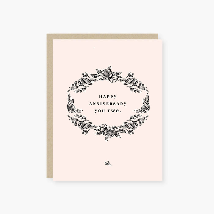 Vintage Floral Anniversary Card