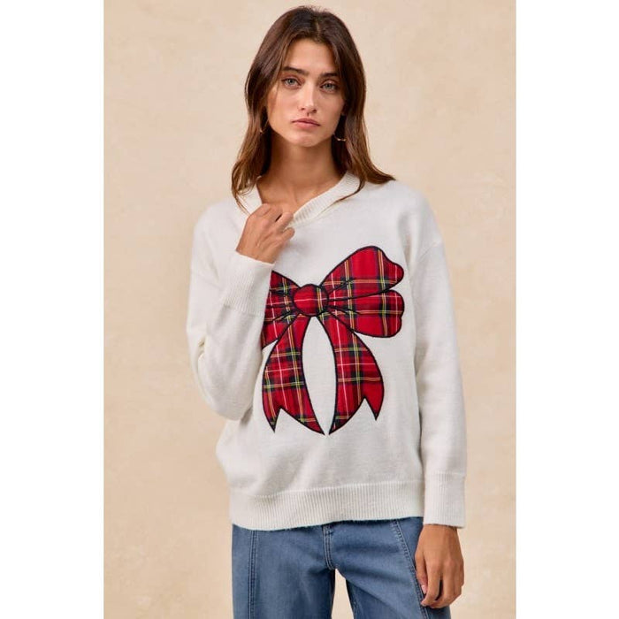Plaid Bow Sweater