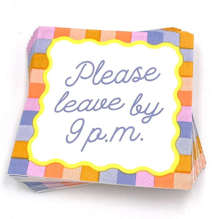 Please Leave By 9 Bev Napkins