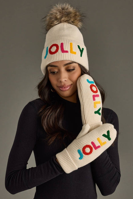 Beige Jolly Pom Hat