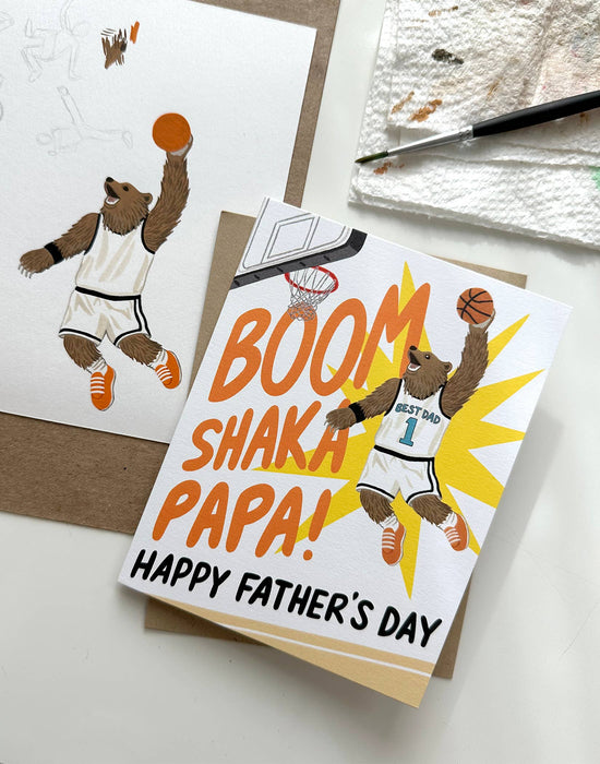 Basketball Bear Slam Dunk Father's Day Card