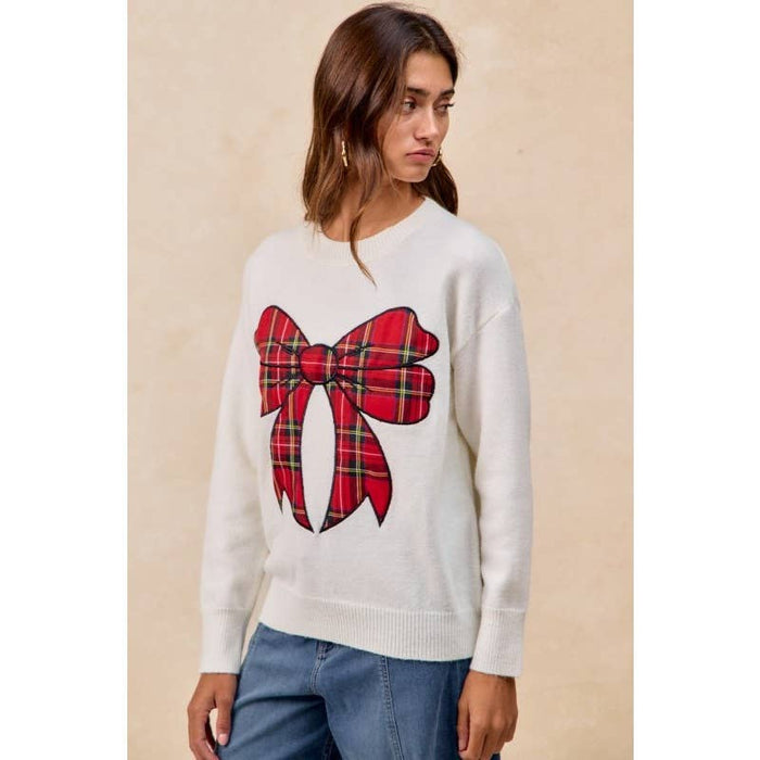 Plaid Bow Sweater