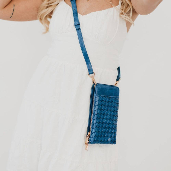 Double Duty Phone Bag | Woven Checkered Tan