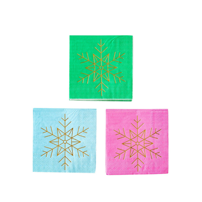 Foiled Snowflake Cocktail Napkin