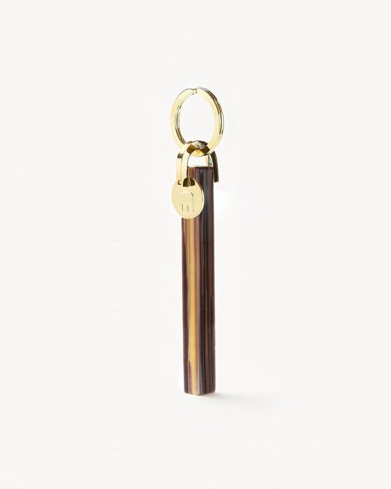 Bar Keychain in Tiger's Eye | Gold