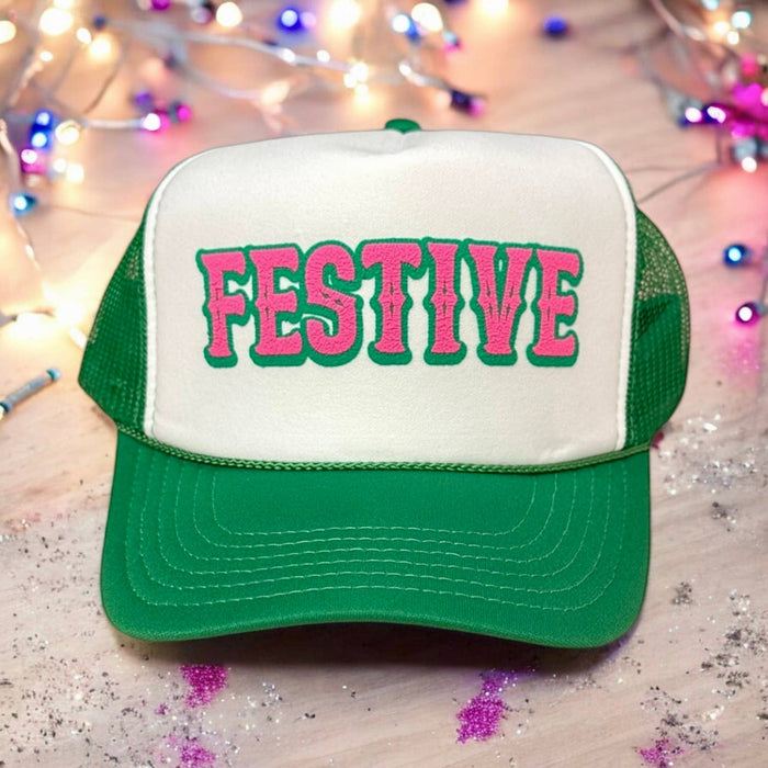 White Festive Trucker Hat