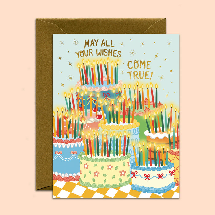 Retro Vintage Birthday Cakes Card