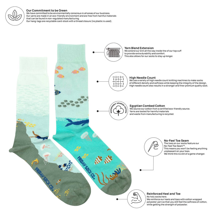 Underwater Mismatched Men's Sock