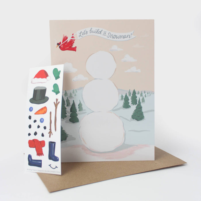 Sticker Scene Card | Build a Snowman