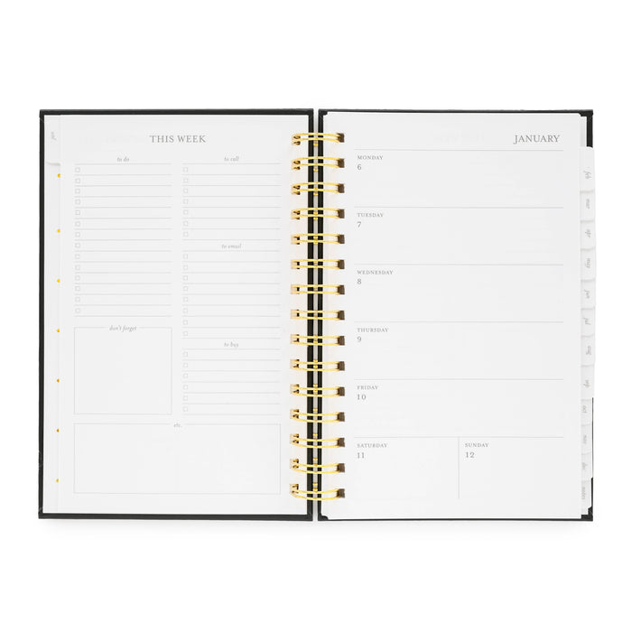 2025 Black Sm Spiral Planner