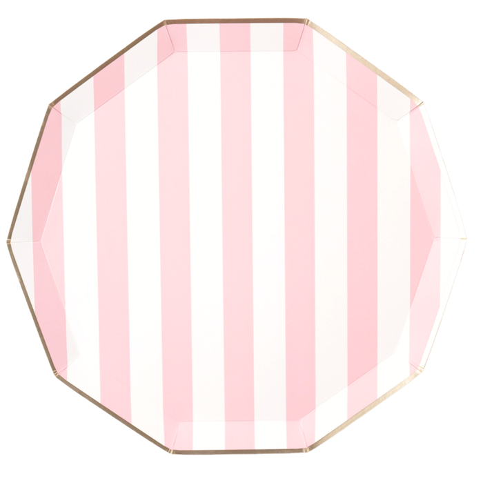 PETAL PINK CABANA STRIPE PLATES