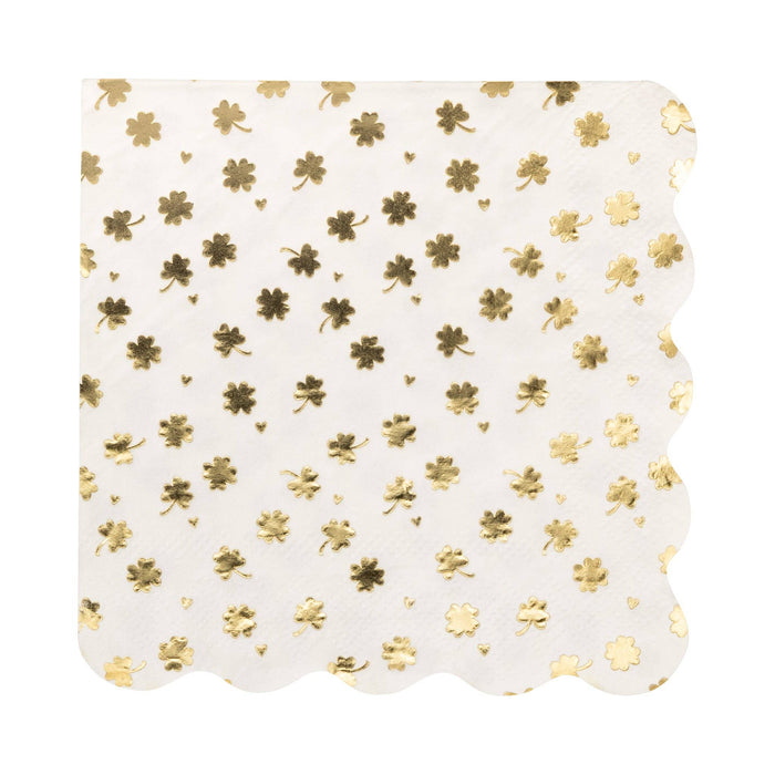 FOIL Shamrocks Cocktail Napkin