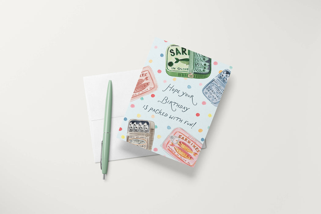 Sardine Tin Birthday Card