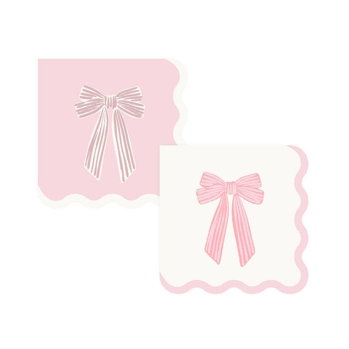 Large Pink Bows Cocktail Napkin