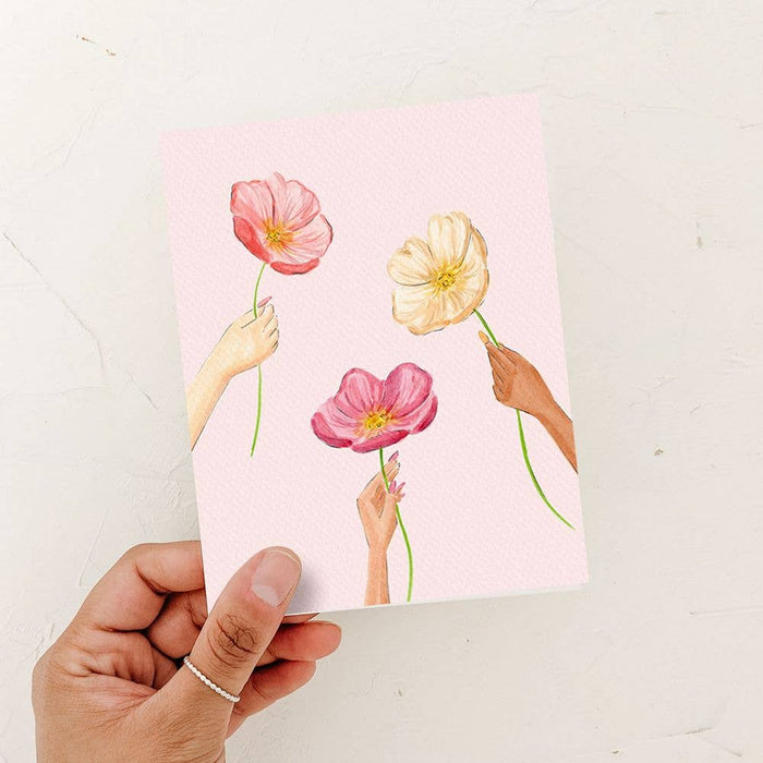 Pink Poppies Sympathy Card