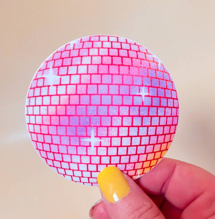 Pink Disco Ball Sticker