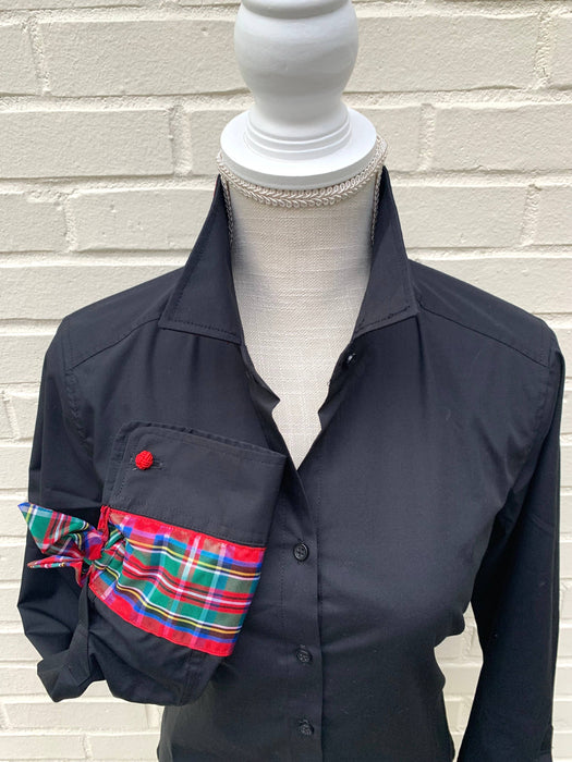 Black Audrey Holiday Ribbon Blouse