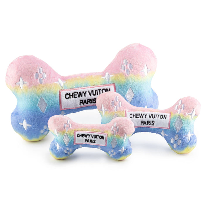 Mini Pink Ombre Chewy Vuiton Bone Dog Toy