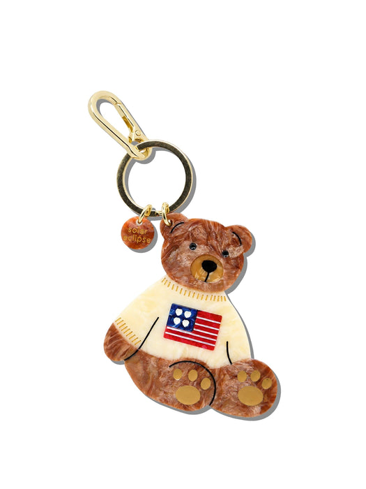 Americana Teddy Bear Bag Charm + Keychain