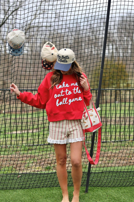 Take Me out to Ballgame Crop Sweatshirt