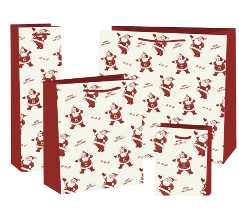 Newsprint Santas Gift Bag | Medium