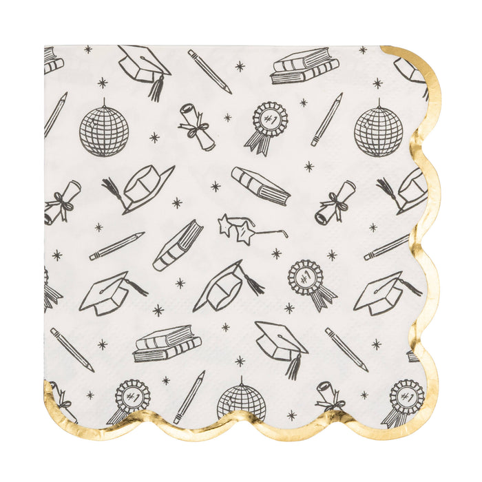 Grad Icon Foil Cocktail Napkin