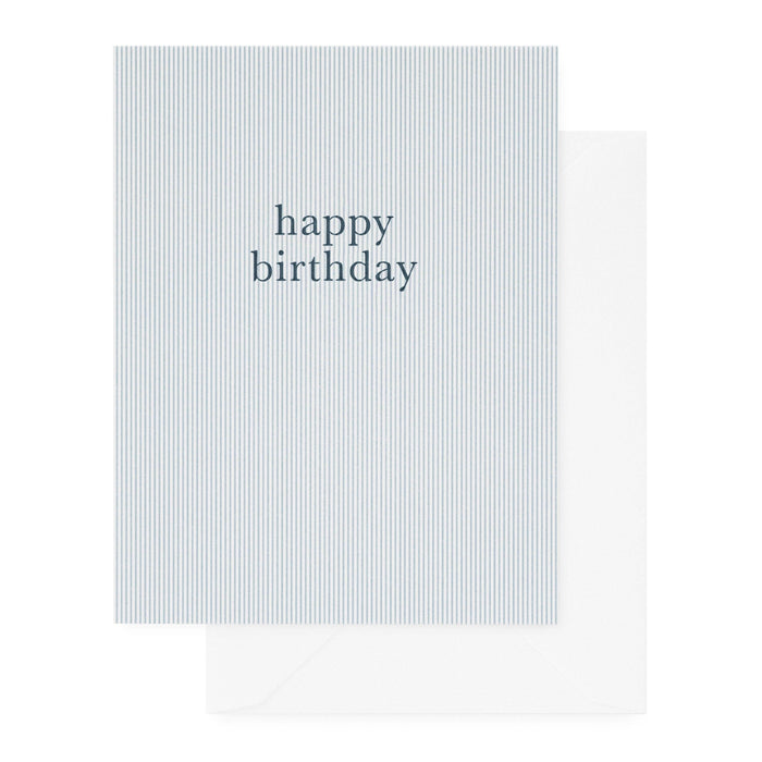 Blue Pinstripe Happy Birthday