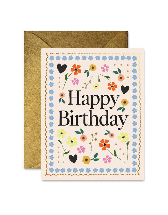 Mosaic Floral Birthday Card