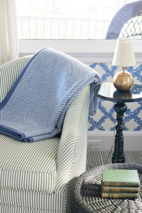 Harborview Herringbone Cornflower Blanket Original