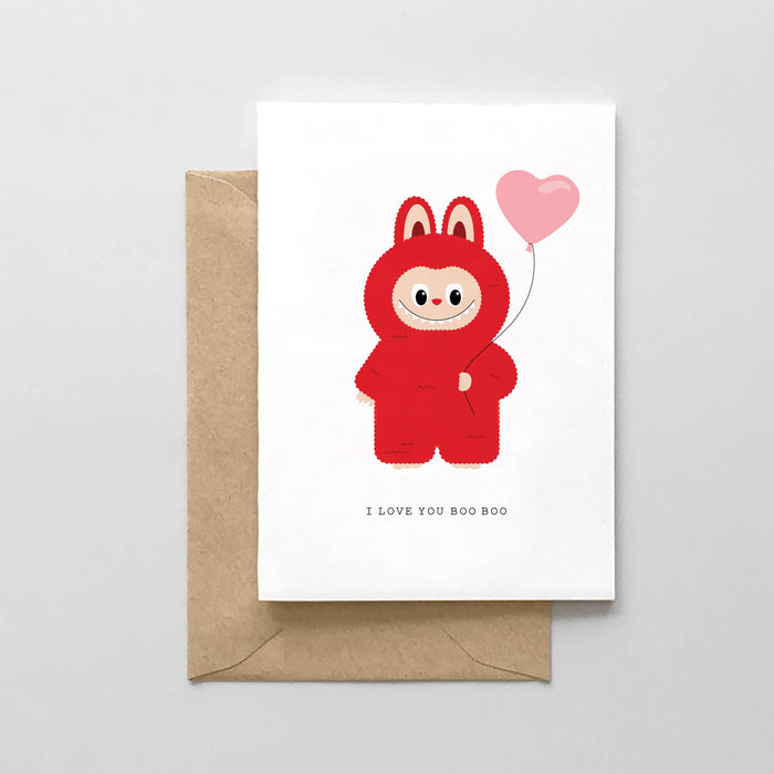 I Love You Boo Boo Card Red