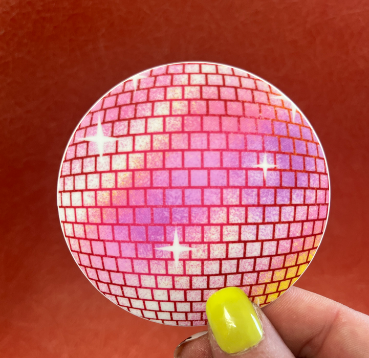 Pink Disco Ball Sticker