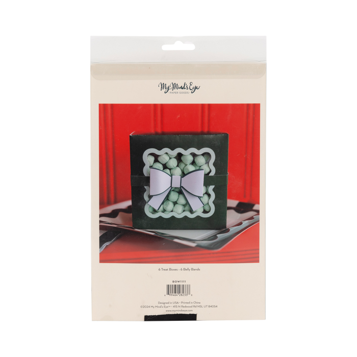 Green Bow Ric Rac Cookie Box