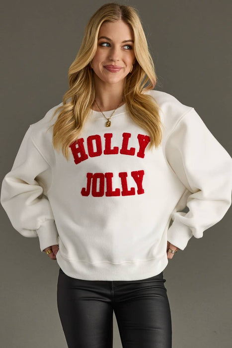 White Holly Jolly Sweatshirt