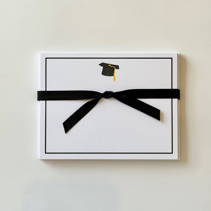 Black Grad Cap Flat Note Cards