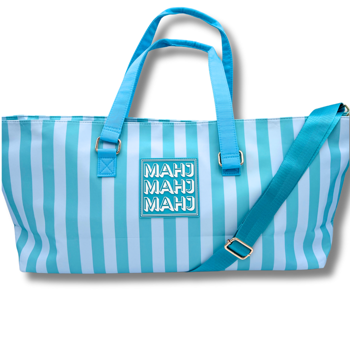 MAHJONG TOTE BAG  | Blue Stripe