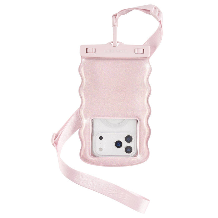 Wavy Floating Phone Pouch | Ballet Pink Twinkle