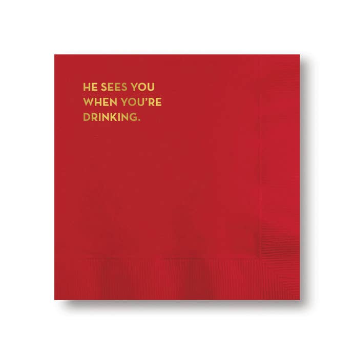He Sees You Cocktail Napkins