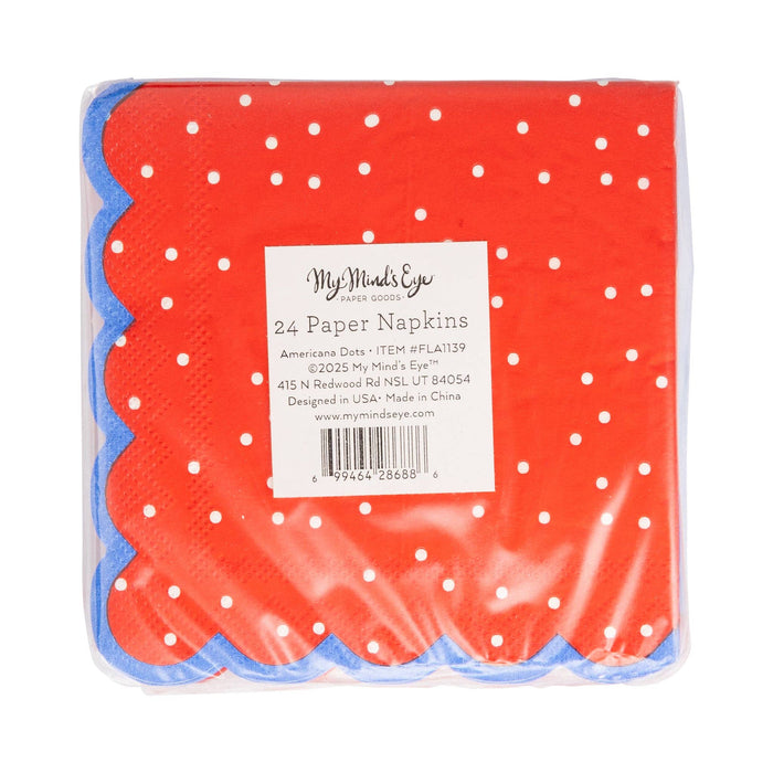 Americana Polka Dot Cocktail Napkin Set