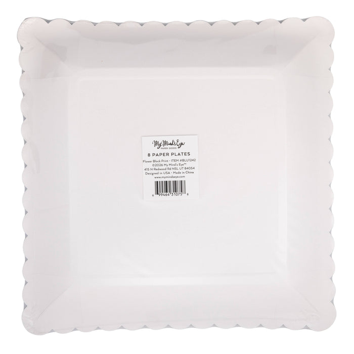 Blue Flower Block 10" Plate