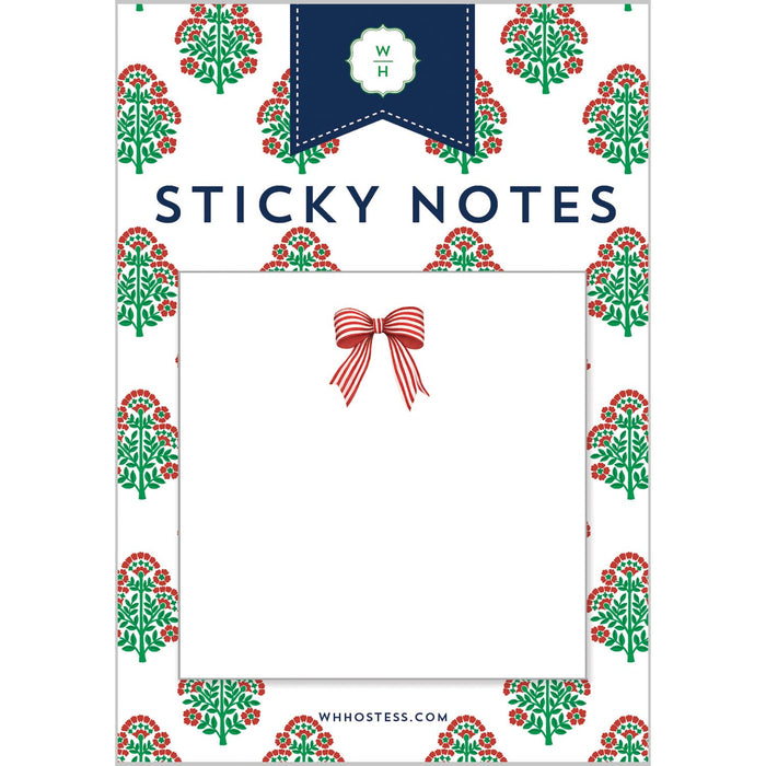 Red Striped Bow Sticky Notes