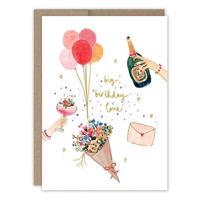 Big Birthday Love Festive Card