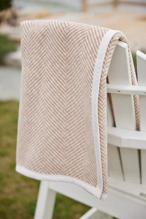 Harborview Herringbone Tan Blanket Original