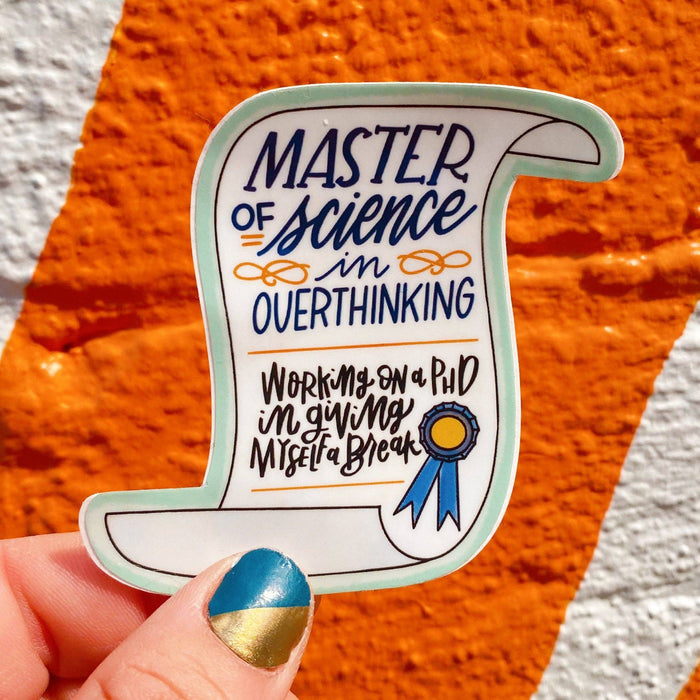Master's in Overthinking Anxiety Sticker
