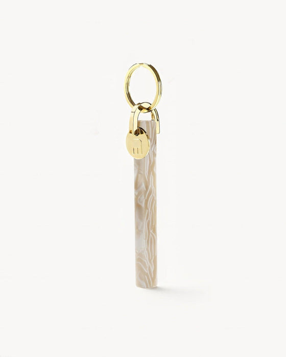 Bar Keychain in Ivory | Gold
