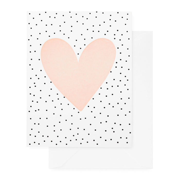 Pink Heart Love Greeting Card