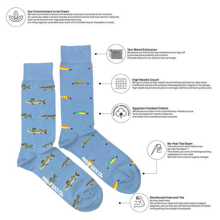 Fish & Lure Mismatched Men's Sock